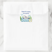 シャークカラフルビーチありがとう スクエアシール (バッグ)