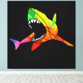 シャークカラフル キャンバスプリント (インサイチュ (ウッドフロア))
