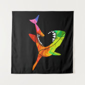 シャークカラフル タペストリー (正面(横))