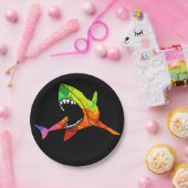 シャークカラフル ペーパープレート (パーティー)