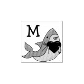 シャークキッズカワイイかわいいモノグラムイニシャル ラバースタンプ (インプリント)