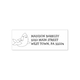 シャークキッズカワイイかわいい差出人住所スタンプ セルフインキングスタンプ