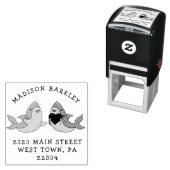 シャークキッズカワイイかわいい差出人住所スタンプ セルフインキングスタンプ (インサイチュ)