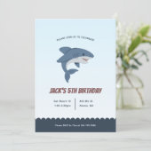 シャークキッズボーイバースデーパーティーの招待 招待状 (スタンド正面)