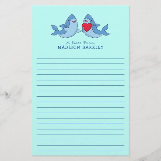 シャークキッドのかわいいかわいい文房具 便箋 (正面)