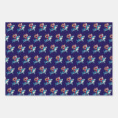 シャーククリスマスギフトラップ ラッピングペーパーシート (正面3)