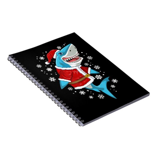 シャーククリスマスギフト少年たちキッズサンタシャルマスクリスマス ノートブック (右側)
