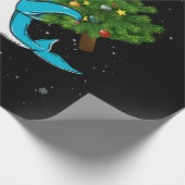 シャーククリスマスサンタツリーシャルクマスクリスマス ラッピングペーパー (角)