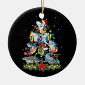 シャーククリスマスツリーオーナメントサメ愛好家 セラミックオーナメント (正面)
