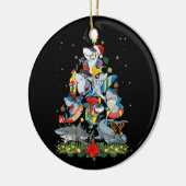 シャーククリスマスツリーオーナメントサメ愛好家 セラミックオーナメント (左)