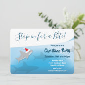 シャーククリスマスパーティーホリデー招待状 招待状 (スタンド正面)