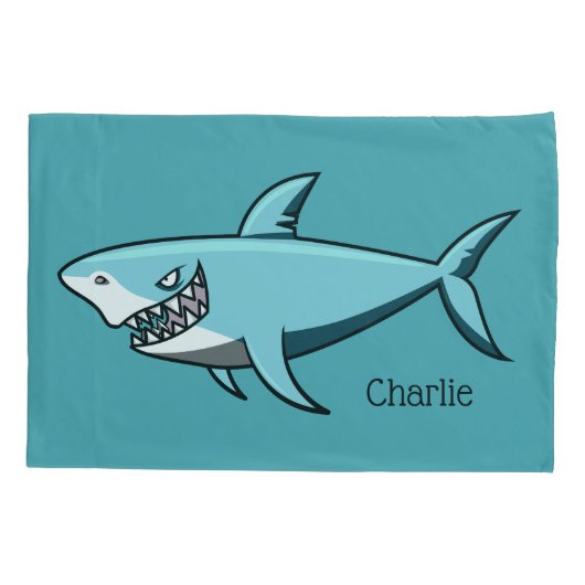 シャーククール名前をカスタムする枕 枕カバー (裏面)