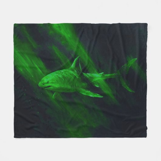シャークグリーン 50 x 60 フリースブランケット (正面(横))