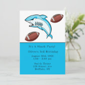 シャークサッカースポーツボーイ誕生日パーティーの招待 招待状 (スタンド正面)