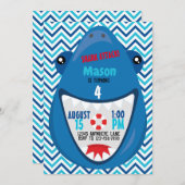 シャークサマーバースデーパーティ招待状 招待状 (正面/裏面)