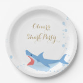 シャークサマーパーティースプラッシュ誕生日バッシュ ペーパープレート (正面)