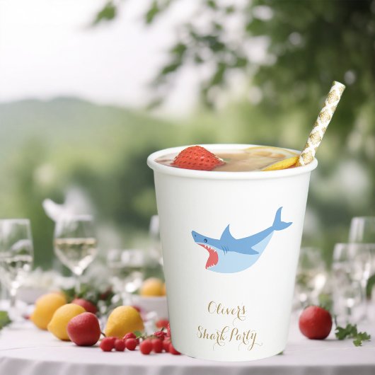 シャークサマーパーティースプラッシュ誕生日バッシュ 紙コップ