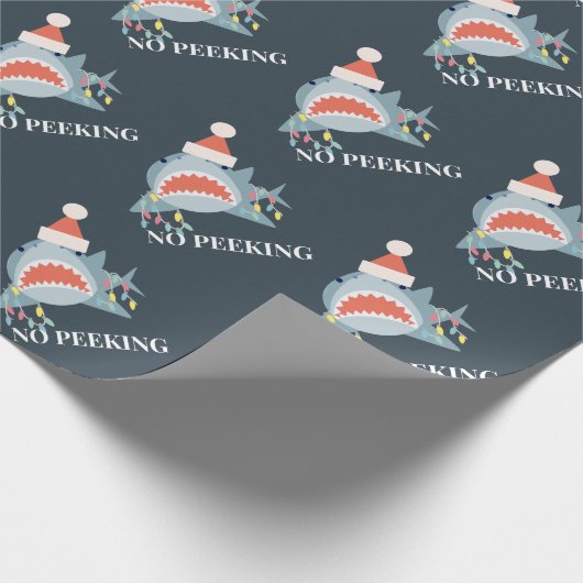 シャークサンタのピーク海軍クリスマスホリデー ラッピングペーパー (角)