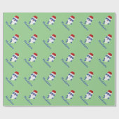 シャークサンタ🦈クリスマスキッズおもしろいすごい海 ラッピングペーパー (フラット)