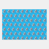 シャークサンタハットキッズガールズラッピング紙 ラッピングペーパーシート (正面3)