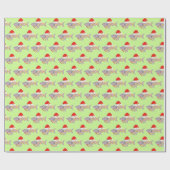 シャークサンタハットキャンディーケーンペパーミントクリスマス ラッピングペーパー (フラット)