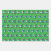 シャークサンタハットクリスマスプレゼント ラッピングペーパーシート (正面)