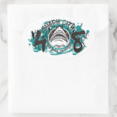 シャークシティベイエリア408ステッカー 楕円形シール (バッグ)