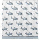 シャークシャワーカーテン シャワーカーテン (正面)