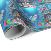 シャークショッピングインアンダーウォーターダウンタウン ラッピングペーパー (ロールコーナー)