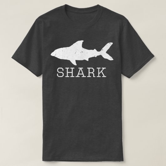 シャークシルエット動揺してデザイン Tシャツ (デザイン正面)