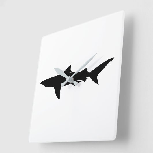 シャークシルエット スクエア壁時計 (傾斜)