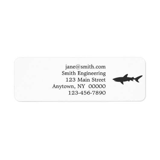 シャークシルエット – 背景色を選択 ラベル (正面)