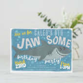 シャークジャオソームアンダーザシー誕生日招待状 招待状 (スタンド正面)