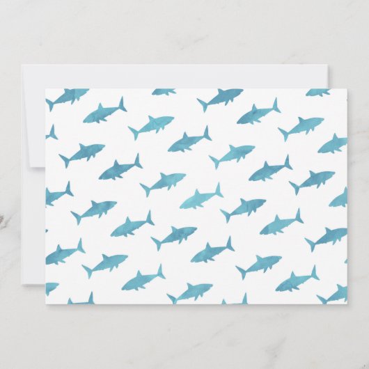 シャークジャオソームアンダーザシー誕生日招待状 招待状 (裏面)