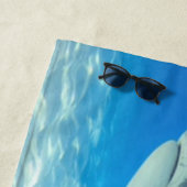 シャークスイミングブルー海水 ビーチタオル (インサイチュ)