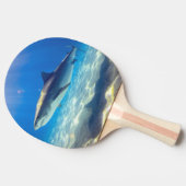 シャークスイミングブルー海水 卓球ラケット (横)