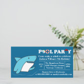 シャークスイミングプールパーティー誕生日招待状 (スタンド正面)