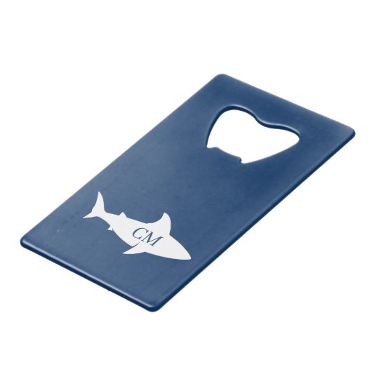 シャークステンレス鋼ボトルオープナー クレジットカード栓抜き (正面アングル)