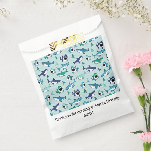 シャークスバースデーパーティーブルー フェイバーバッグ (封をした状態)