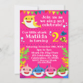 シャークスピンク誕生日招待状 招待状 (正面)