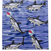 シャークスブルー海ボールシャワーカーテン シャワーカーテン (正面)