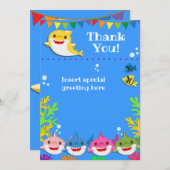 シャークスブルー海誕生日サンキュー サンキューカード (正面/裏面)