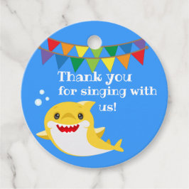 シャークスブルー海誕生日メッセージカード フェイバータグ