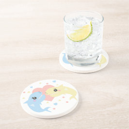 シャークスラブハートおもしろいマンガパステル コースター