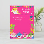 シャークズピンク誕生日サンキュー サンキューカード (スタンド正面)