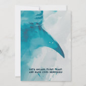 シャークタスティックサマー プールパーティー 招待状 (裏面)