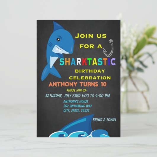シャークタスティック誕生祝い招待状 招待状 (スタンド正面)