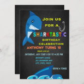 シャークタスティック誕生祝い招待状 招待状 (正面/裏面)