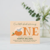 シャークターニングワンパンプキンファースト誕生日 インビテーションポストカード (スタンド正面)