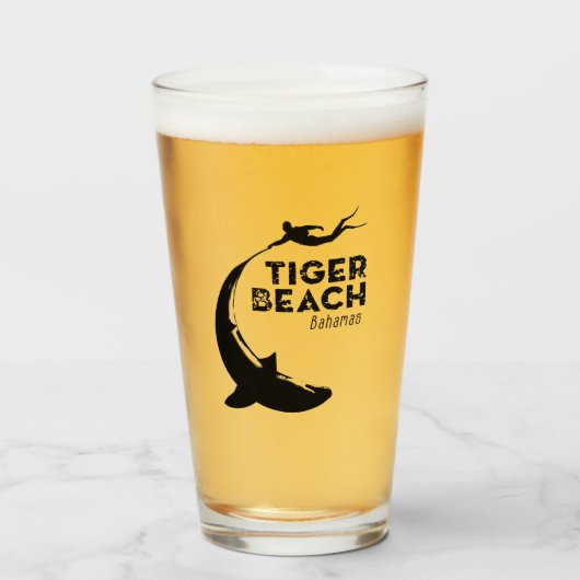 シャークダイビングアットタイガービーチ タンブラーグラス (ドリンク正面)